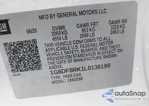 2020 Cadillac Ct4 Premium Luxury from USA, damaged, VIN 1G6DF5RK1L0138199